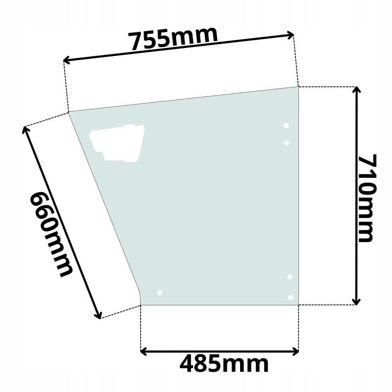SZYBA LEWA DRZWI DOLNA MERLO FARMER TRONIC (G-0257)