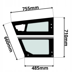 SZYBA LEWA DRZWI DOLNA MERLO (G-0257)-SITODRUK