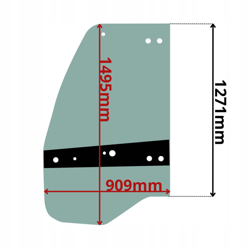 SZYBA LEWA DRZWI KOMATSU WA (G-0398)-SITODRUK