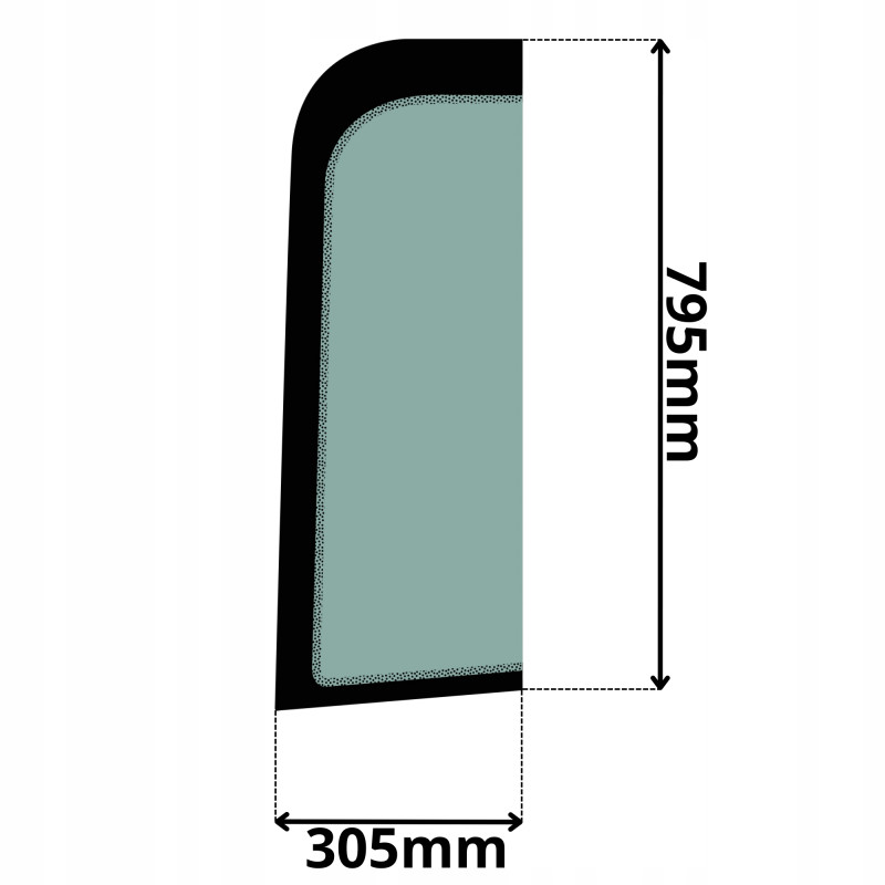 SZYBA LEWA DRZWI GÓRNA PRZEDNIA YANMAR VIO (5088)-SITODRUK