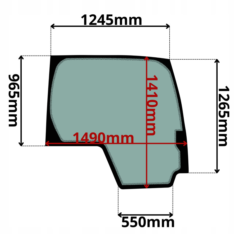 SZYBA BOCZNA PRAWA CAT (F-0024) SITODRUK