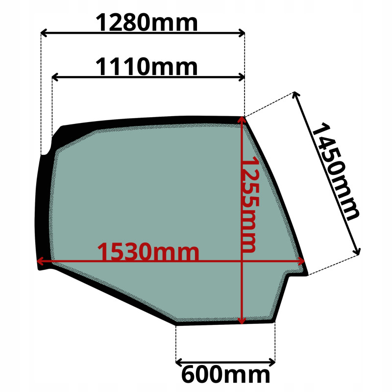 SZYBA PRAWA BOCZNA VOLVO SERIA EC, EW (F-0023)-SITODRUK