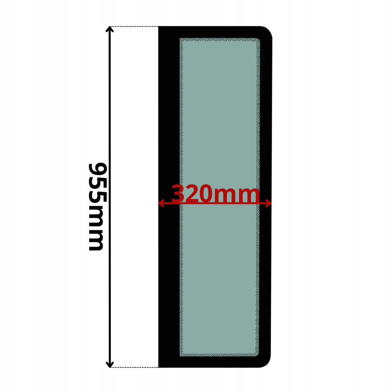 SZYBA LEWA BOCZNA ZA DRZWIAMI TAKEUCHI (K-0021)-SITODRUK