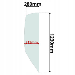 SZYBA BOCZNA LEWA PRAWA ZA DRZWIAMI WACKER NEUSON KRAMER (K-0027)