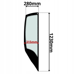 SZYBA BOCZNA PRAWA ZA DRZWIAMI WACKER NEUSON KRAMER (K-0027)-SITODRUK
