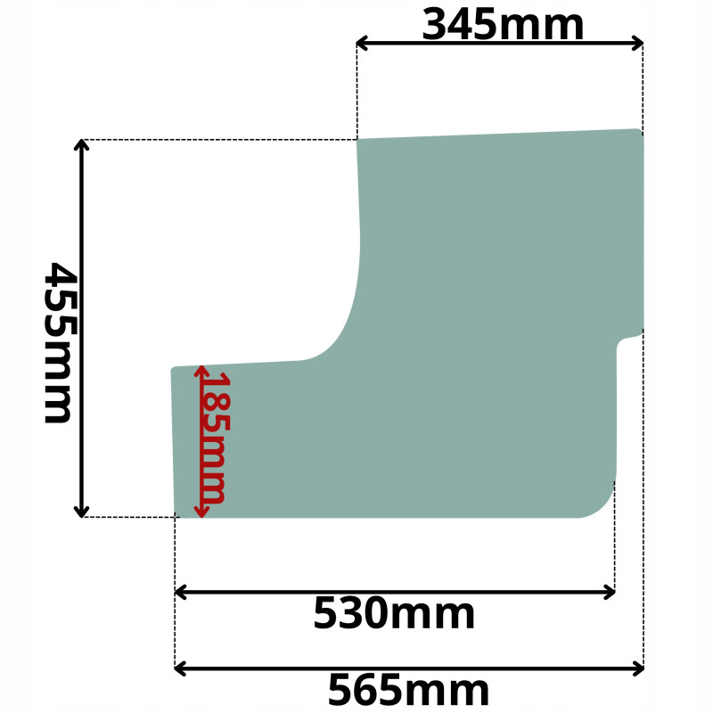 SZYBA DRZWI DOLNA JCB (K-0078)