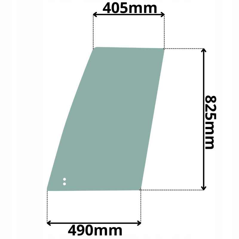 SZYBA LEWA DRZWI PRZEDNIA PRZESUWANA CAT (K-0086)