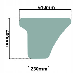 SZYBA LEWA DRZWI DOLNA BOBCAT DOOSAN YANMAR (K-0096)