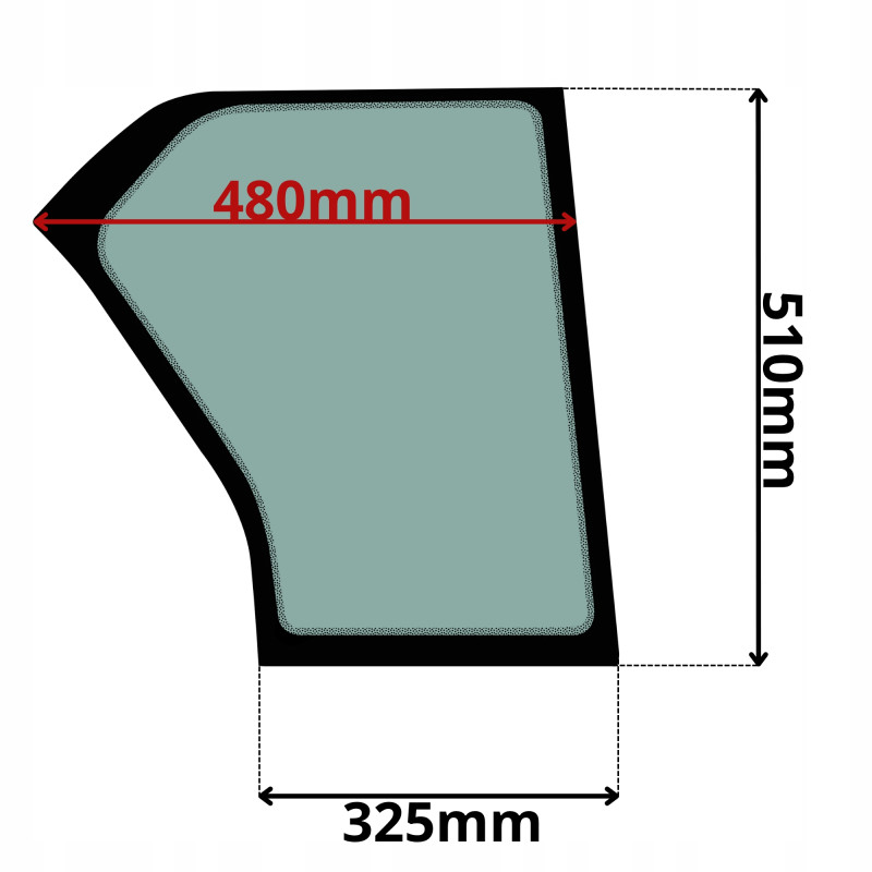 SZYBA PRAWA DOLNA BOCZNA BOBCAT DOOSAN (K-0105)-SITODRUK