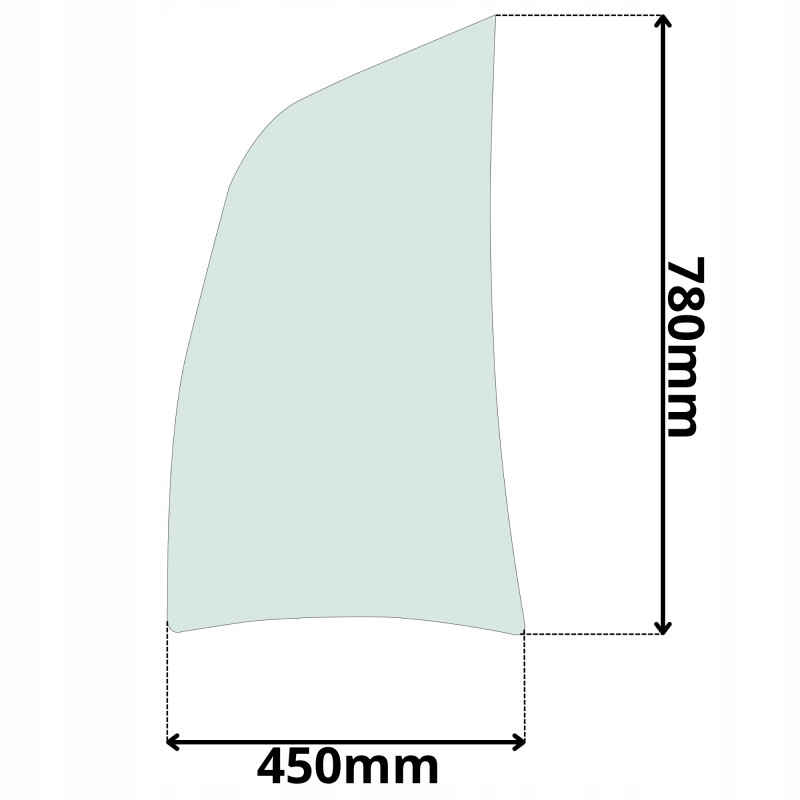 SZYBA LEWA DRZWI GÓRNA PRZEDNIA KRAMER WACKER NEUSON (K-0110)