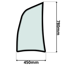 SZYBA LEWA DRZWI GÓRNA PRZEDNIA KRAMER WACKER NEUSON (K-0110)-SITODRUK