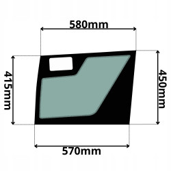 SZYBA LEWA DRZWI DOLNA WACKER NEUSON (K-0108)-SITODRUK