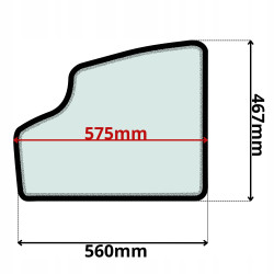 SZYBA LEWA DRZWI DOLNA JCB (K-0113)-SITODRUK