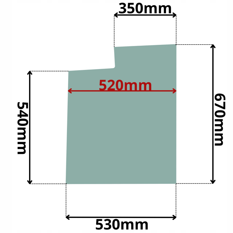 SZYBA LEWA DRZWI DOLNA BOBCAT DOOSAN (K-0176)