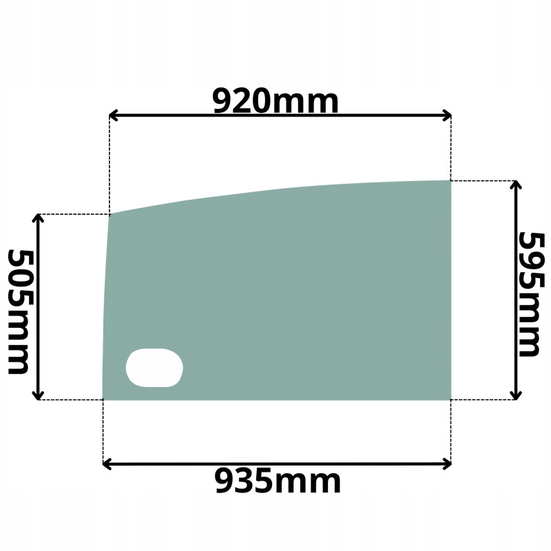 SZYBA LEWA DRZWI DOLNA CAT (K-0236)