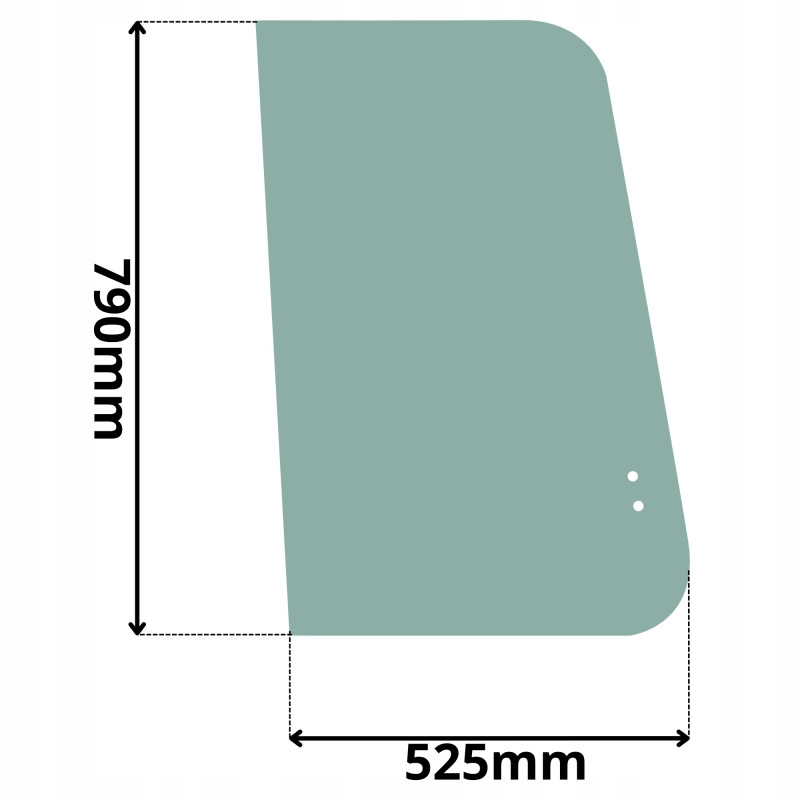 SZYBA PRAWA BOCZNA PRZEDNIA PRZESUWANA KUBOTA (K-0181)
