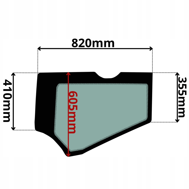 SZYBA LEWA DRZWI DOLNA KOMATSU PC (K-0248)-SITODRUK