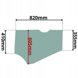 SZYBA LEWA DRZWI DOLNA KOMATSU PC (K-0248)