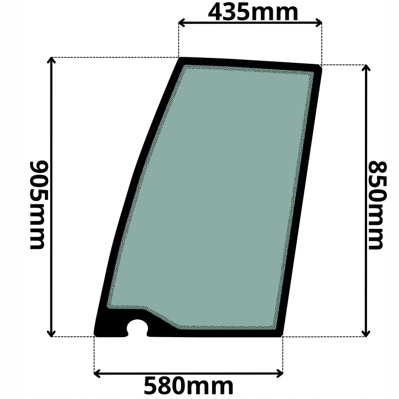 SZYBA LEWA DRZWI GÓRNA WACKER NEUSON (K-0255)-SITODRUK