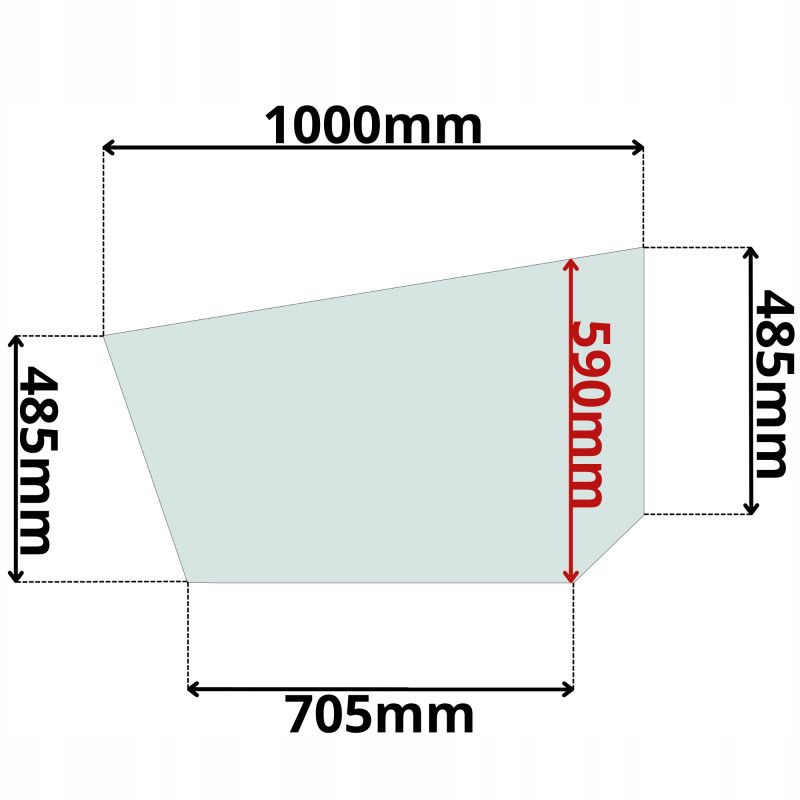 SZYBA DRZWI DOLNA CAT TH (K-0266)