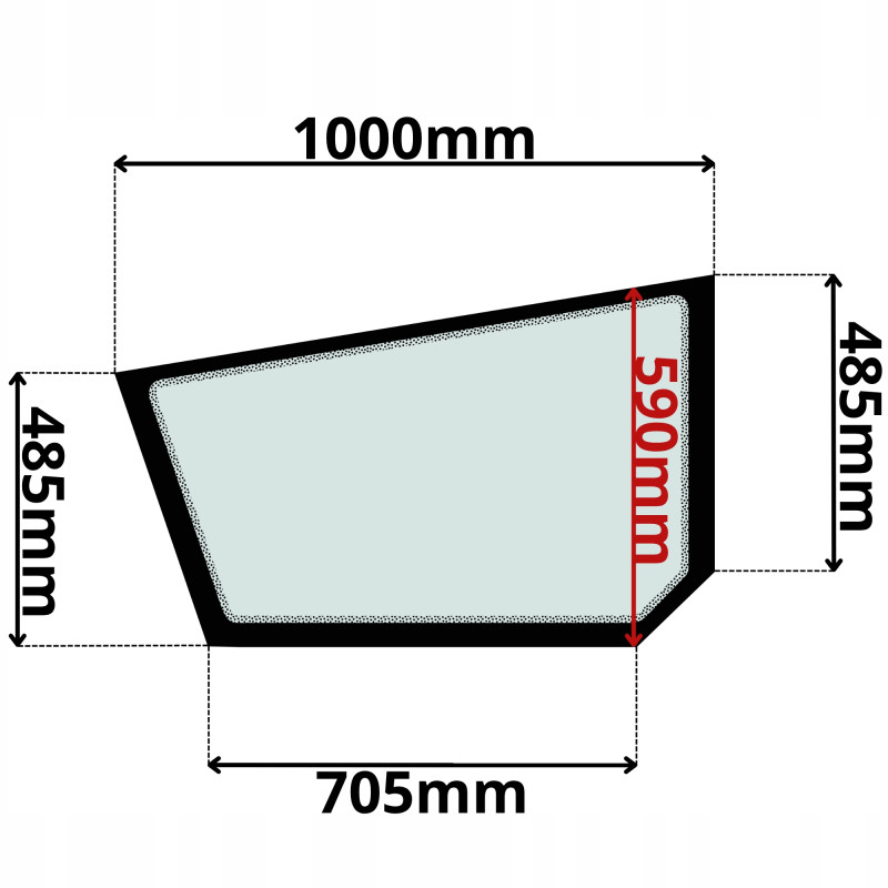 SZYBA DRZWI DOLNA CAT TH (K-0266)-SITODRUK
