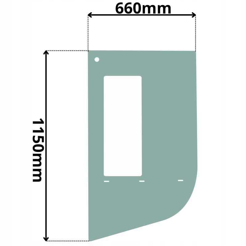 SZYBA LEWA DRZWI LIEBHERR CLASS TORION WERSJA Z OKIENKIEM (K-0267)
