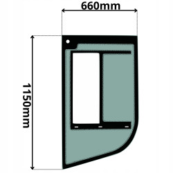SZYBA LEWA DRZWI LIEBHERR CLASS TORION WERSJA Z OKIENKIEM (K-0267)SITODRUK