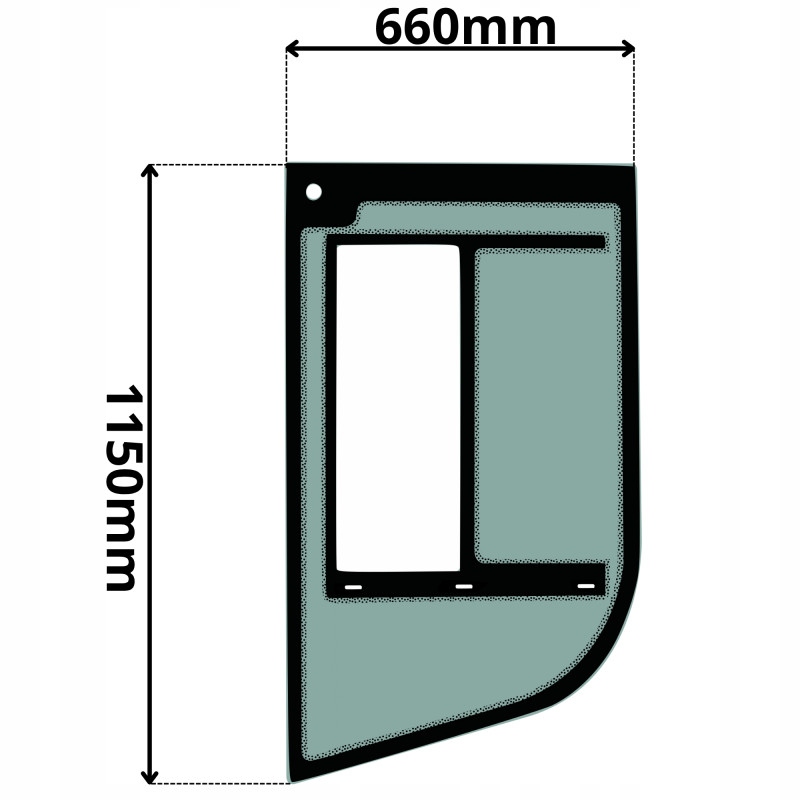 SZYBA LEWA DRZWI LIEBHERR CLASS TORION WERSJA Z OKIENKIEM (K-0267)SITODRUK