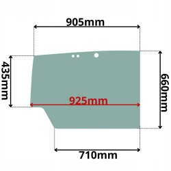 SZYBA LEWA DRZWI DOLNA CAT (K-0479)
