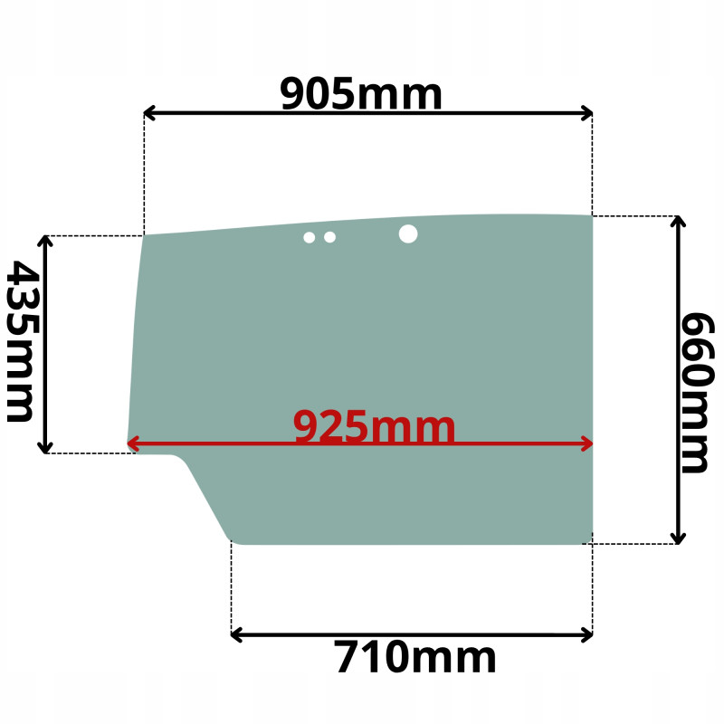 SZYBA LEWA DRZWI DOLNA CAT (K-0479)