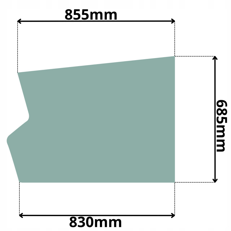SZYBA LEWA DRZWI DOLNA CAT (K-0481)