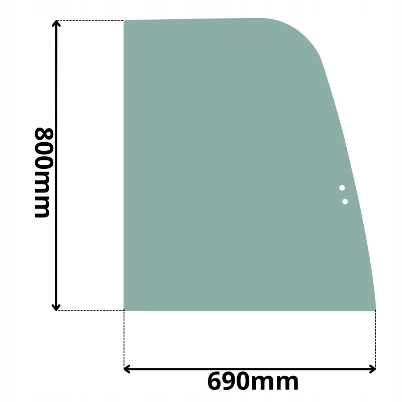 SZYBA PRAWA BOK PRZEDNIA PRZESUWANA BOBCAT DOOSAN YANMAR (K-0483)