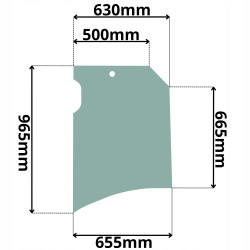 SZYBA BOK LEWA TYLNA KOMATSU PC (K-0484)