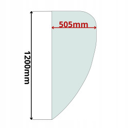 SZYBA BOCZNA LEWA ZA DRZWIAMI WACKER NEUSON (K-0493)