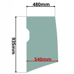 SZYBA BOCZNA LEWA ZA DRZWIAMI KOMATSU PC (K-0495)