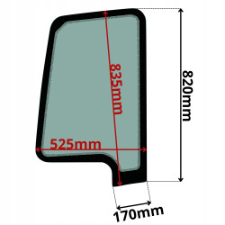 SZYBA LEWA DRZWI GÓRNA KUBOTA (K-0499)-SITODRUK