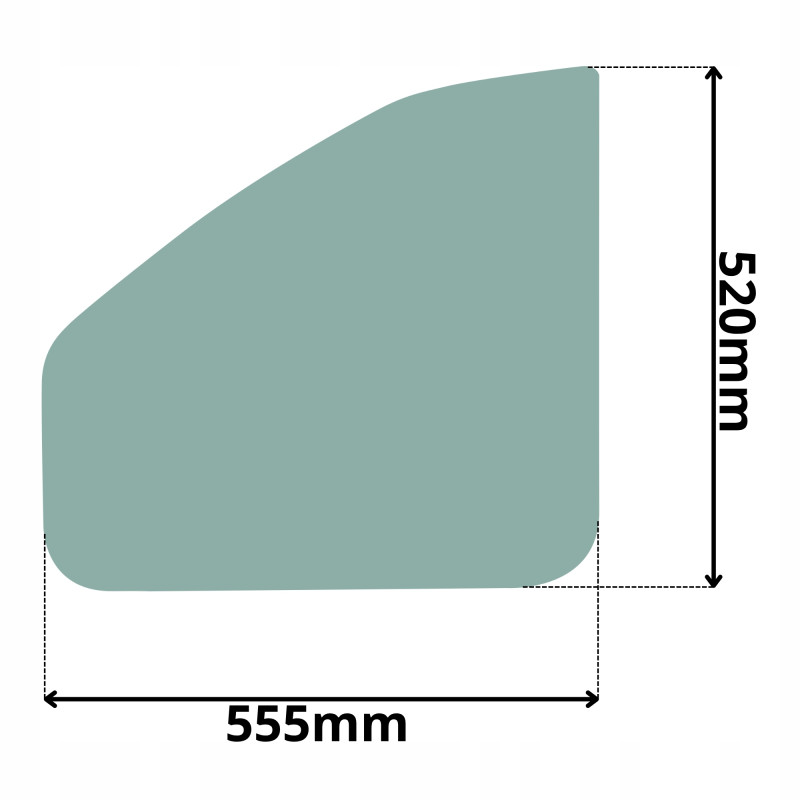 SZYBA LEWA DRZWI DOLNA KUBOTA (K-0502)