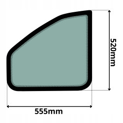 SZYBA LEWA DRZWI DOLNA KUBOTA (K-0502)-SITODRUK