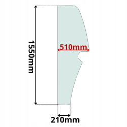 SZYBA BOCZNA LEWA ZA DRZWIAMI CAT DEUTZ JLG (K-0506)