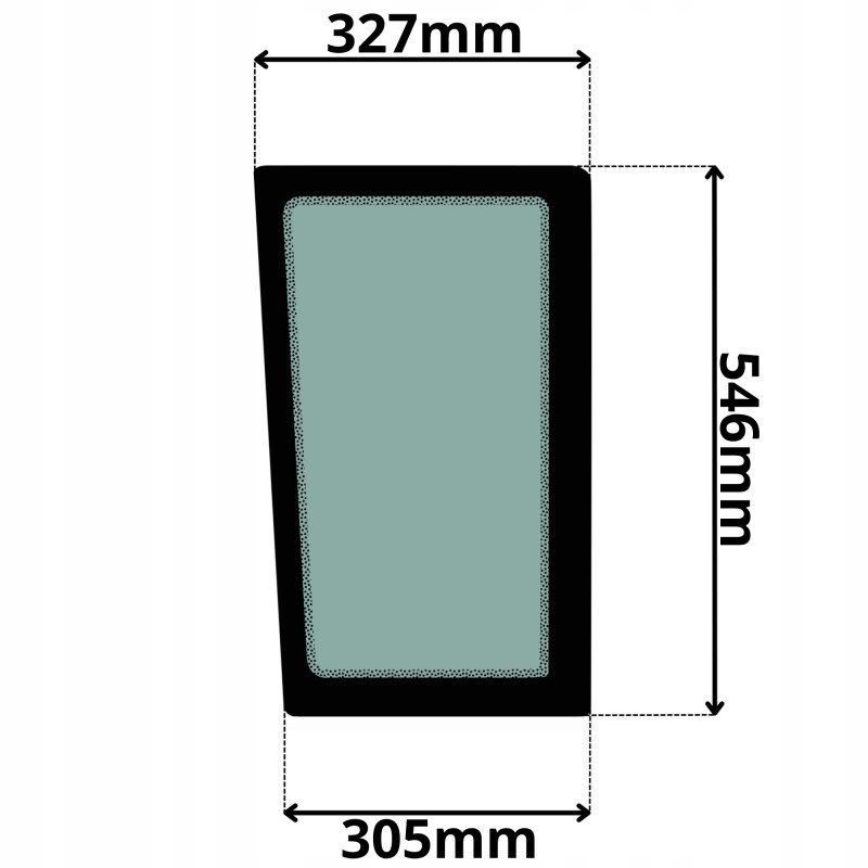 SZYBA PRZEDNIA PRAWA DOLNA NEW HOLLAND CASE MANITOU HITACHI (5111)-SITODRUK