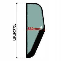 SZYBA BOCZNA LEWA ZA DRZWIAMI CASE NEW HOLLAND (K-0512)-SITODRUK