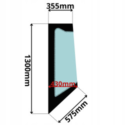 SZYBA LEWA BOCZNA TYLNA ZA DRZWIAMI CAT (5157)-SITODRUK