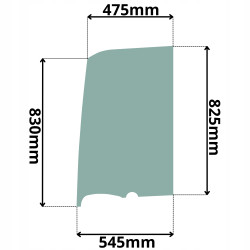 SZYBA LEWA DRZWI GÓRNA BOBCAT DOOSAN (K-0514)