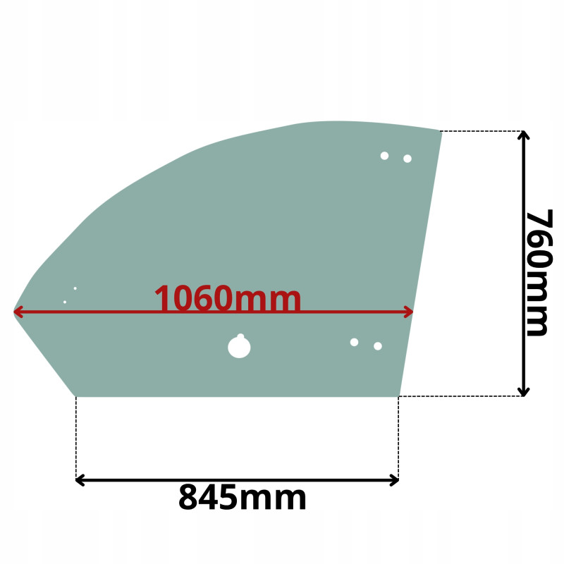 SZYBA LEWA DRZWI GÓRNA CASE NEW HOLLAND (K-0588)