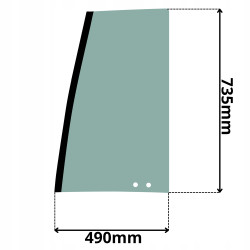 SZYBA LEWA DRZWI GÓRNA TYLNA VOLVO (5050-SITODRUK)
