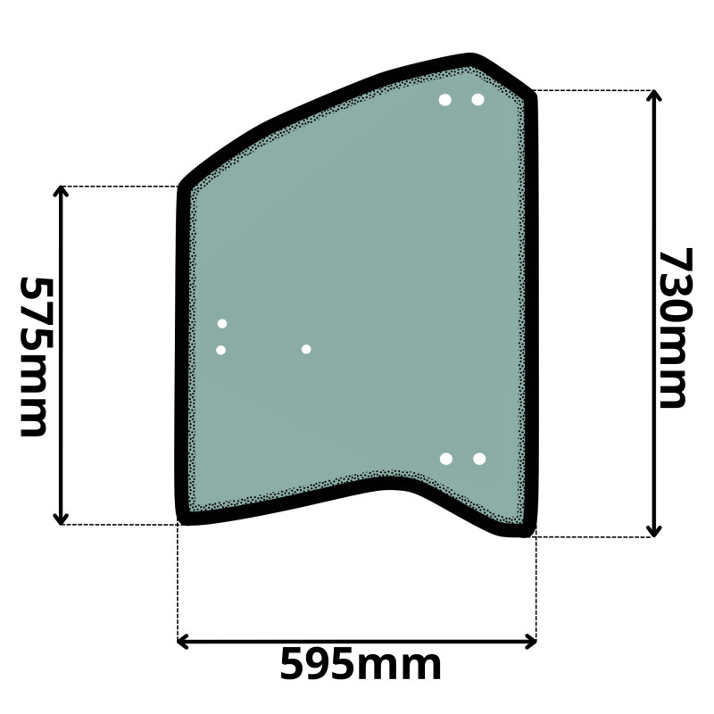 SZYBA DRZWI BOCZNA LEWA CASE FARMLIFT 525 NEW HOLLAND LM (0061)-SITODRUK