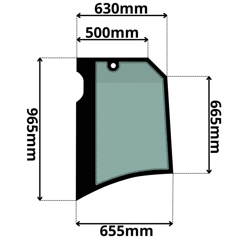 SZYBA LEWA BOCZNA TYLNA KOMATSU PC (K-0484)-SITODRUK