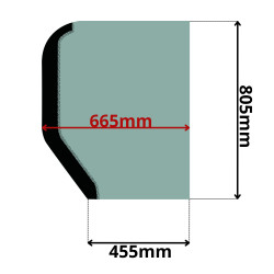 SZYBA PRAWA BOCZNA TYLNA BOBCAT, DOOSAN, YANMAR (K-0482)-SITODRUK