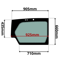 SZYBA LEWA DRZWI DOLNA CAT (K-0479)-SITODRUK