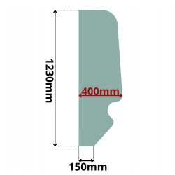 SZYBA LEWA BOCZNA ZA DRZWIAMI JCB (5093)